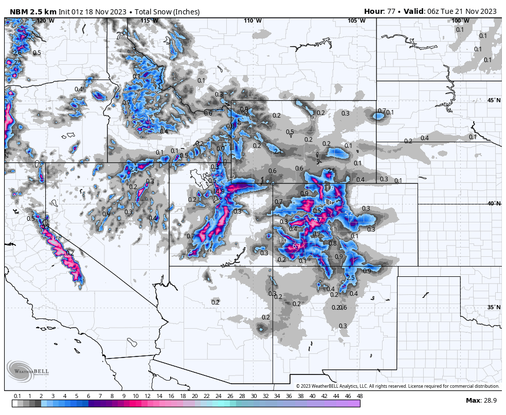 POWDER ALERT: The West Scores- OR, WA, CA, NV, UT, CO, NM wildcard