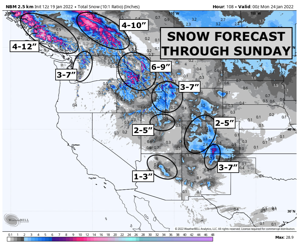 Powder forecast: Rockies refresh, Sierra snowless and another east coast storm?