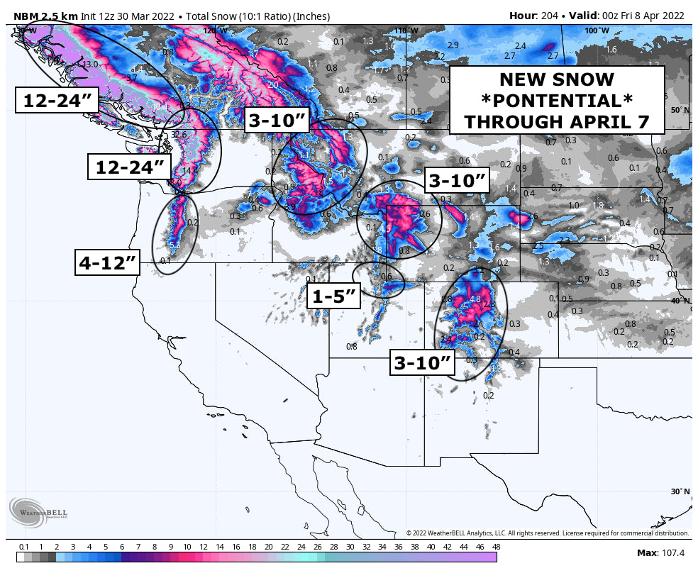 Light snow this week followed by a potential cold atmospheric river