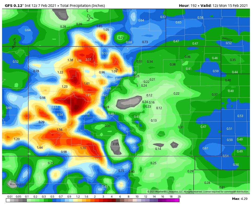 47 Inches in 7 days! Chase to the PNW or Montana for Sunday/Monday.