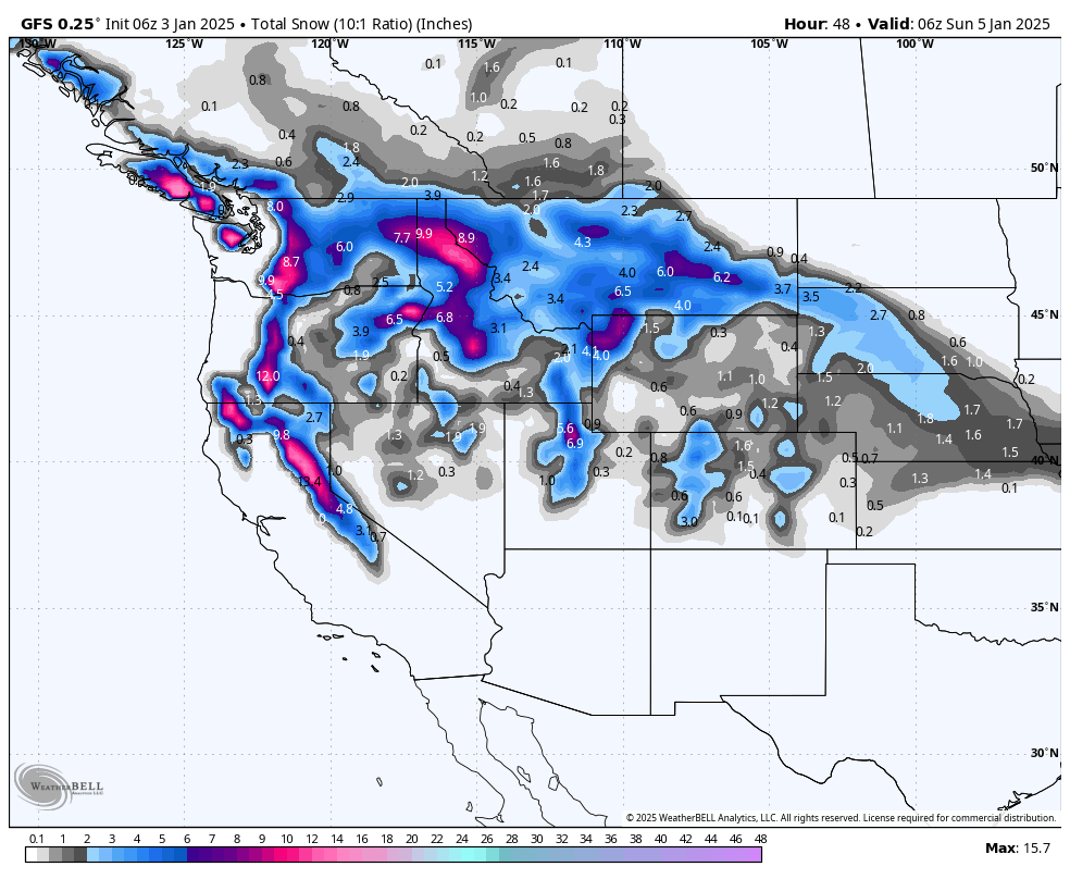 Where To Ride 12 Plus Inches This Weekend- Powder Alert Sierra, PNW, Rockies