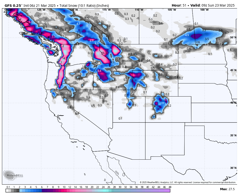 Powder Alert- PNW-Idaho- Montana-Wyoming-10-15 inches. UT/CO wildcards.