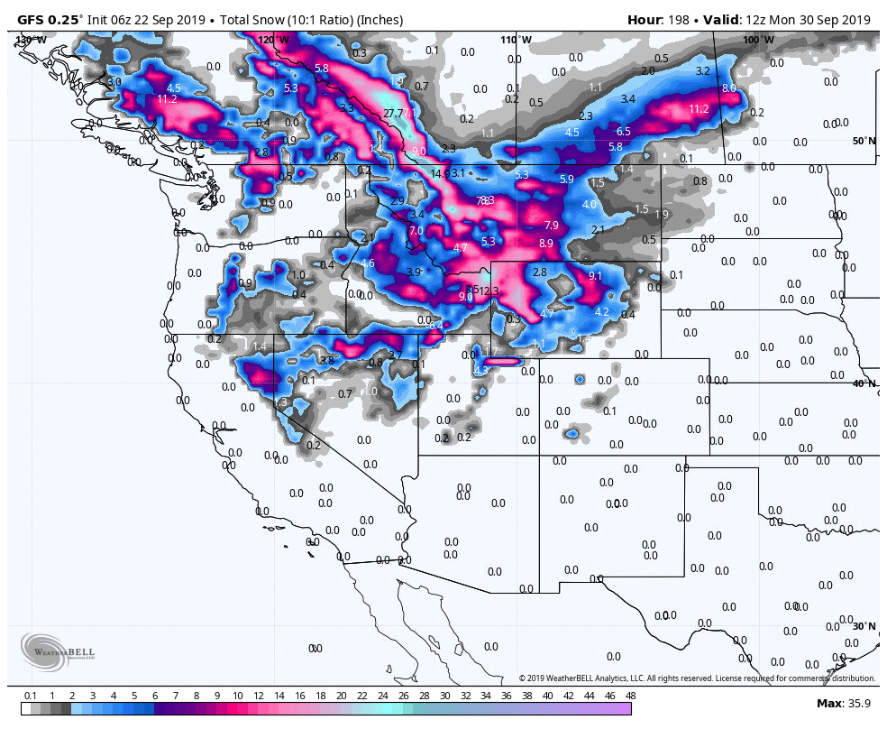 FEET OF SNOW LIKLEY FOR MANY AREAS OF THE WEST LATE NEXT WEEK!