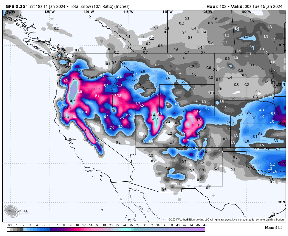 Snorkel Alert- Oregon, Powder Alert- Sierra- Snorkel Watch-Rockies. 2-4 FEET-