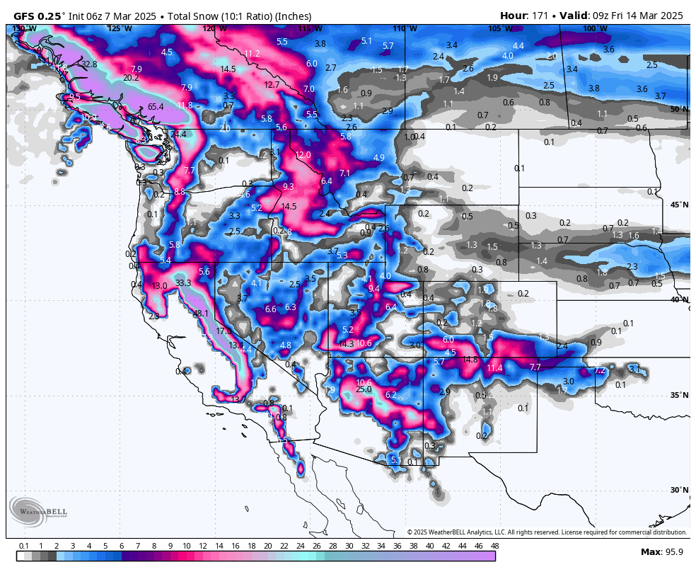 Powder Alert- AZ, NM. Powder Watch BC, Epic Watch-Sierra- 7 days of chasing powder.