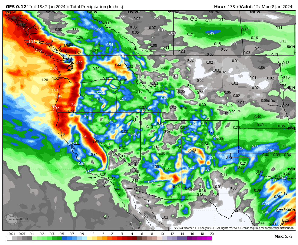 Powder Alert- Sierra, Cascades, Idaho, Rockies, Western BC