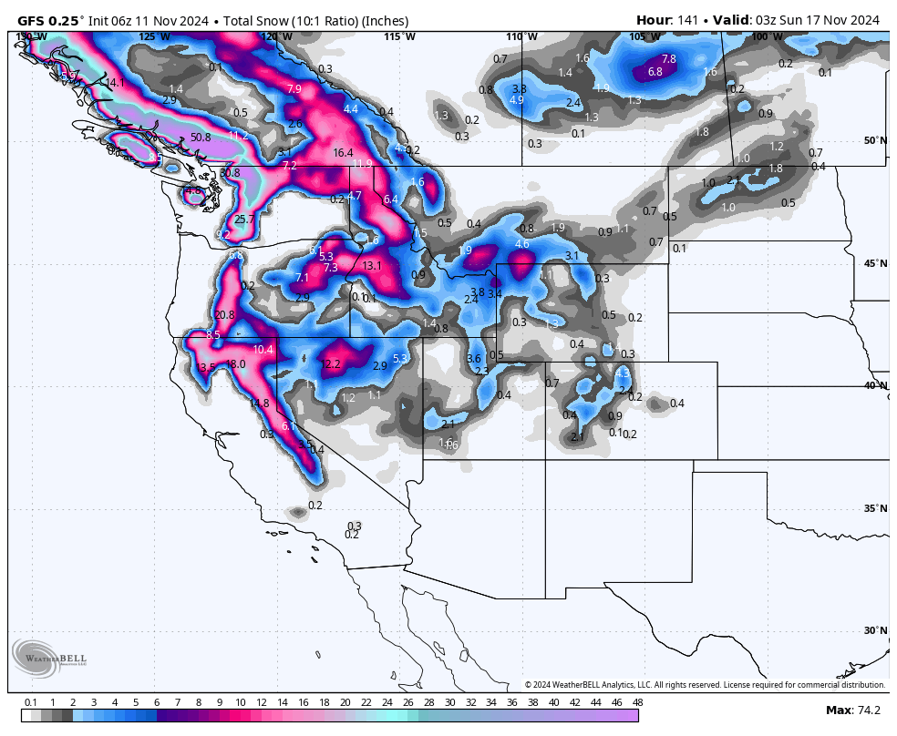 Significant Moisture Aimed at the PNW/Canada with 2 systems this week. Stronger Colder System Next Week!