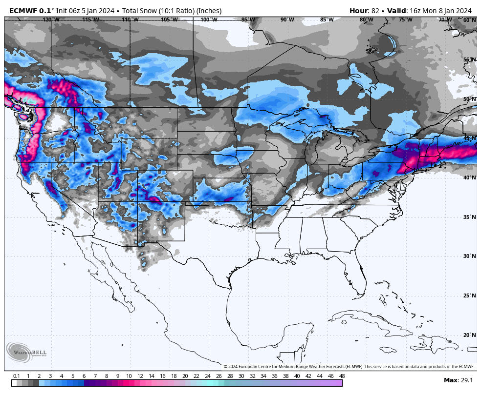 Chase Powder From The West To The East- Both Coasts Grab Double Digits