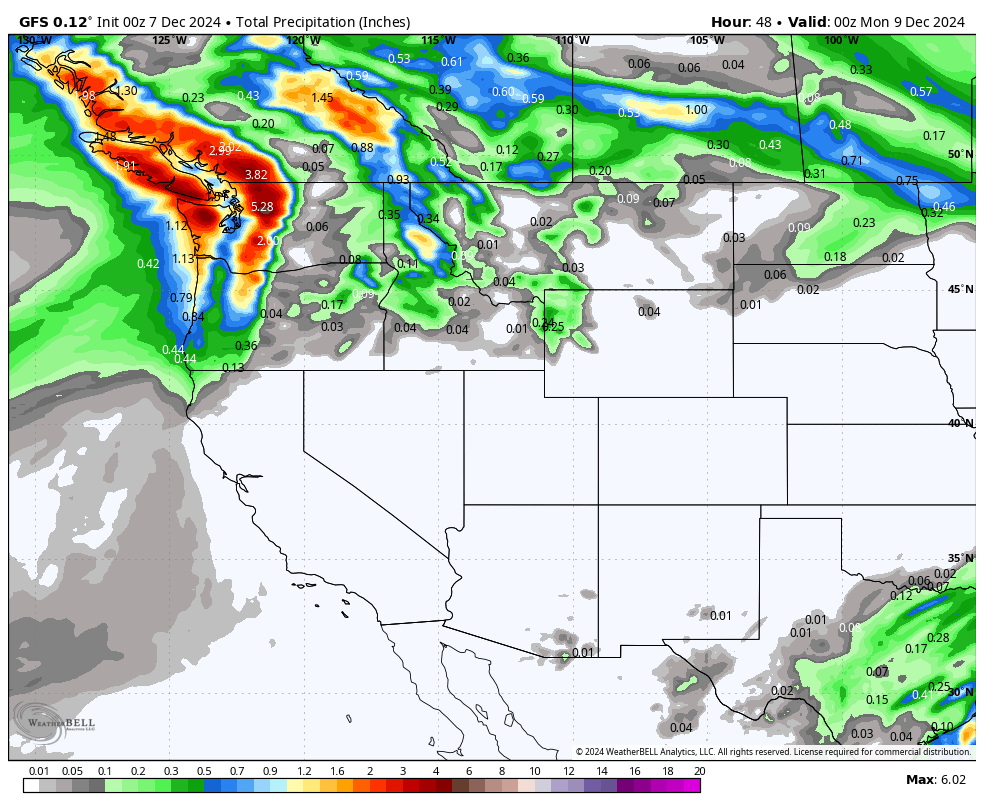 Updated 7 Day Powder Forecast- PNW and Canada Get Most of the Action.