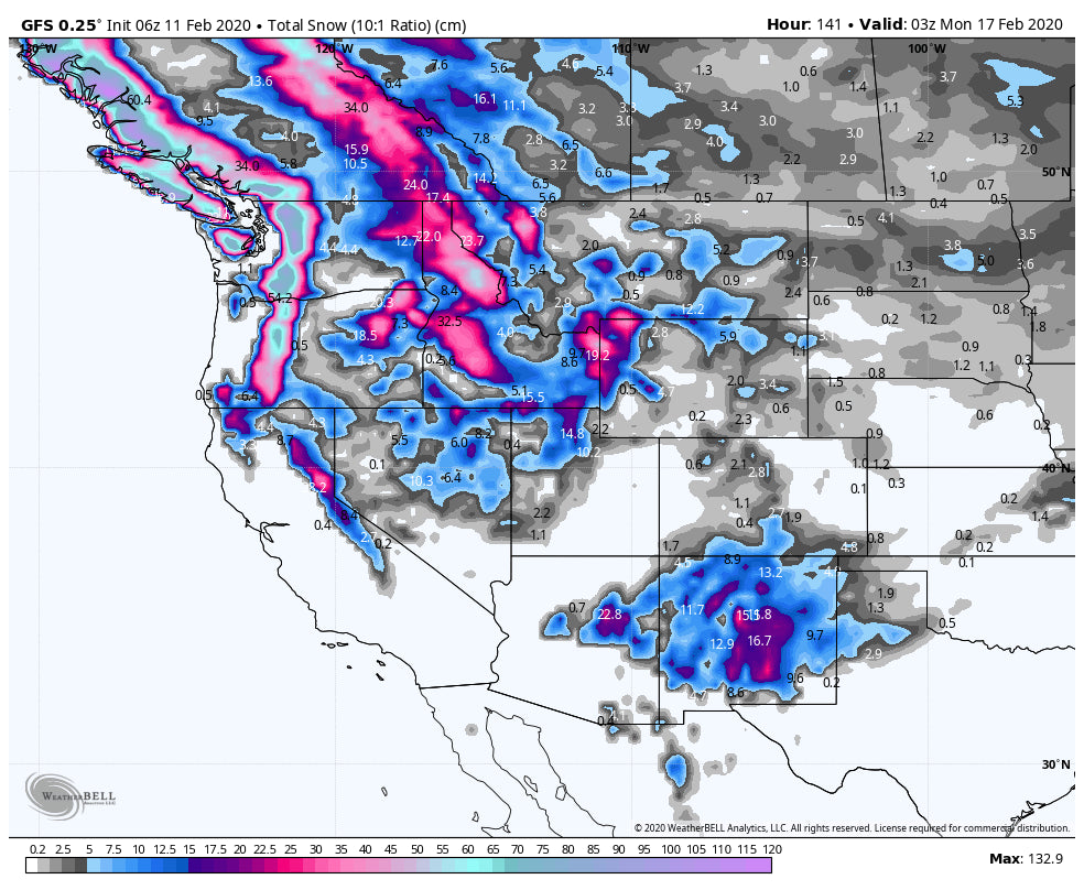 New Mexico and the Front Range resorts are scoring Powder short term. PNW for the extended will go off!