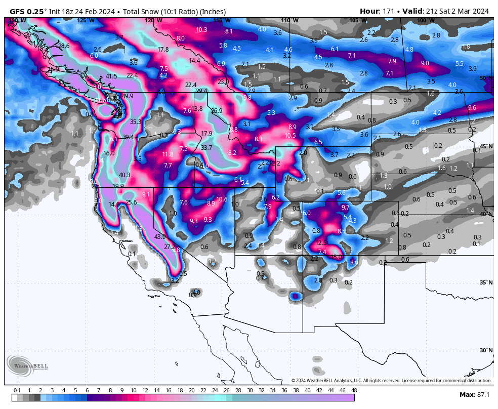 EPIC ALERT- Feet of Snow Expected In the Next 7 Days.