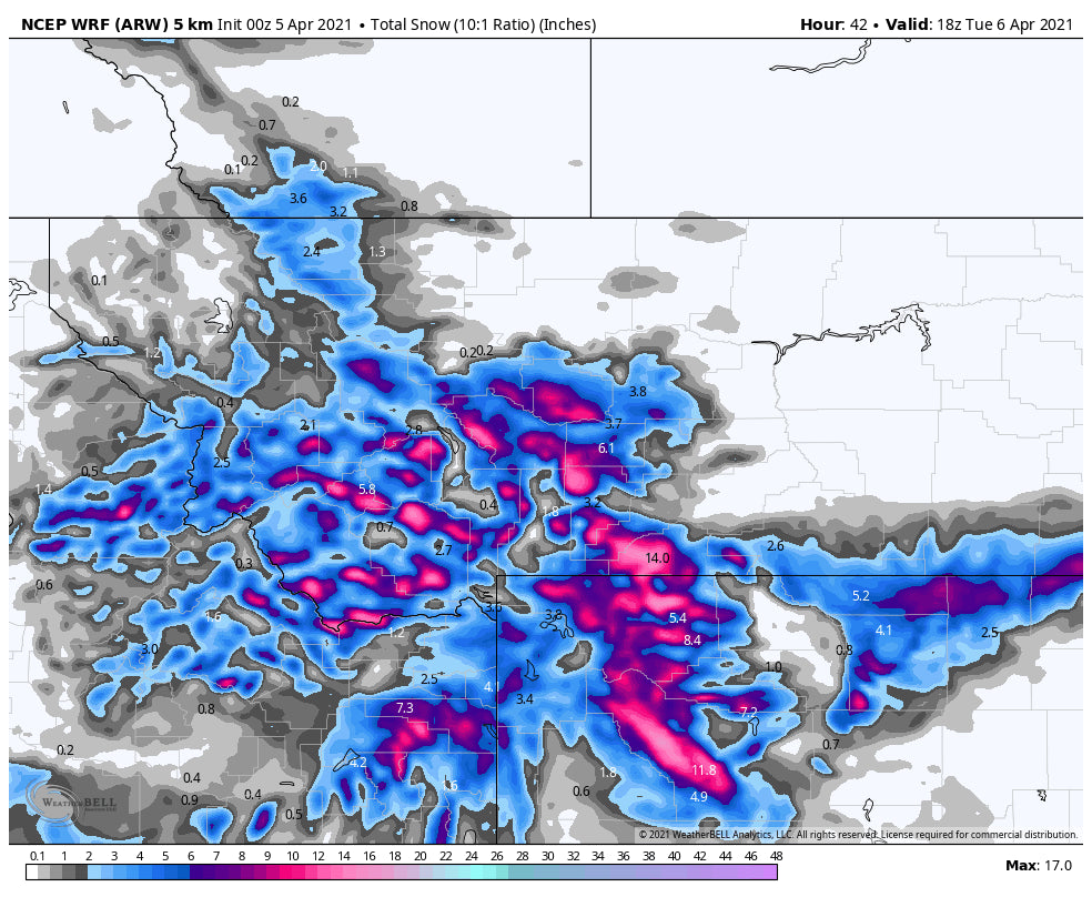 Powder Alert- Heavy snow is possible for Montana- Wyoming on watch