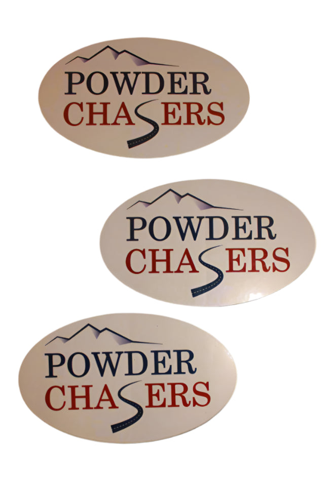 Powder Back Window Sticker Powderchasers Stickers (Set of 3)